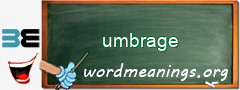 WordMeaning blackboard for umbrage